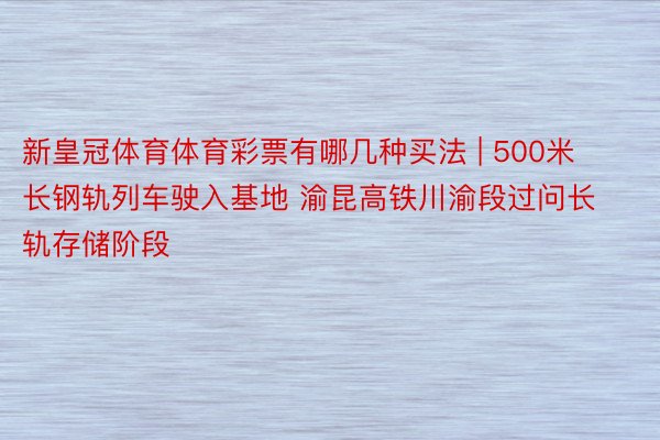 新皇冠体育体育彩票有哪几种买法 | 500米长钢轨列车驶入基地 渝昆高铁川渝段过问长轨存储阶段