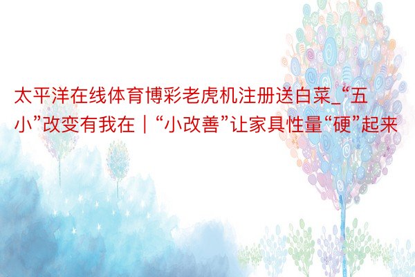 太平洋在线体育博彩老虎机注册送白菜_“五小”改变有我在｜“小改善”让家具性量“硬”起来