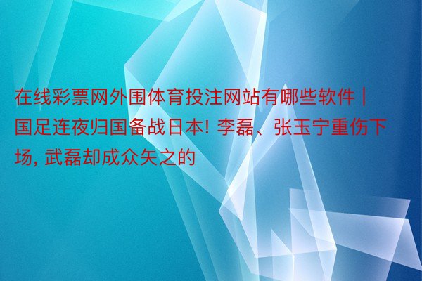 在线彩票网外围体育投注网站有哪些软件 | 国足连夜归国备战日本! 李磊、张玉宁重伤下场, 武磊却成众矢之的